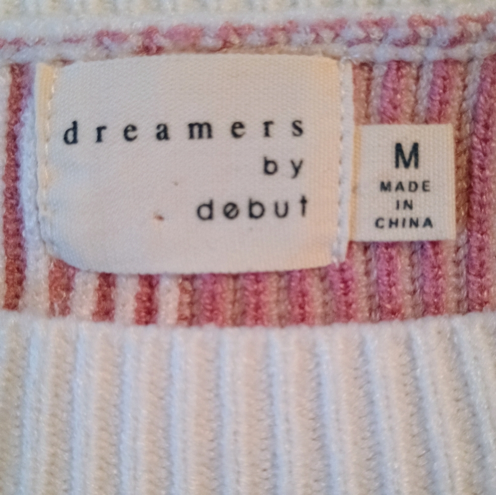 Dreamers By Debut Pink and White Block Sweater - Picture 2 of 2